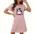 thumbnail image 2 of Censtreet Women's Oversized Short Nightgown Fashion Chest Print Short Sleeve Nightdress, 2 of 3