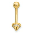 thumbnail image 3 of Primal Gold 14 Karat Yellow Gold Cubic Zirconia Belly Ring, 3 of 4