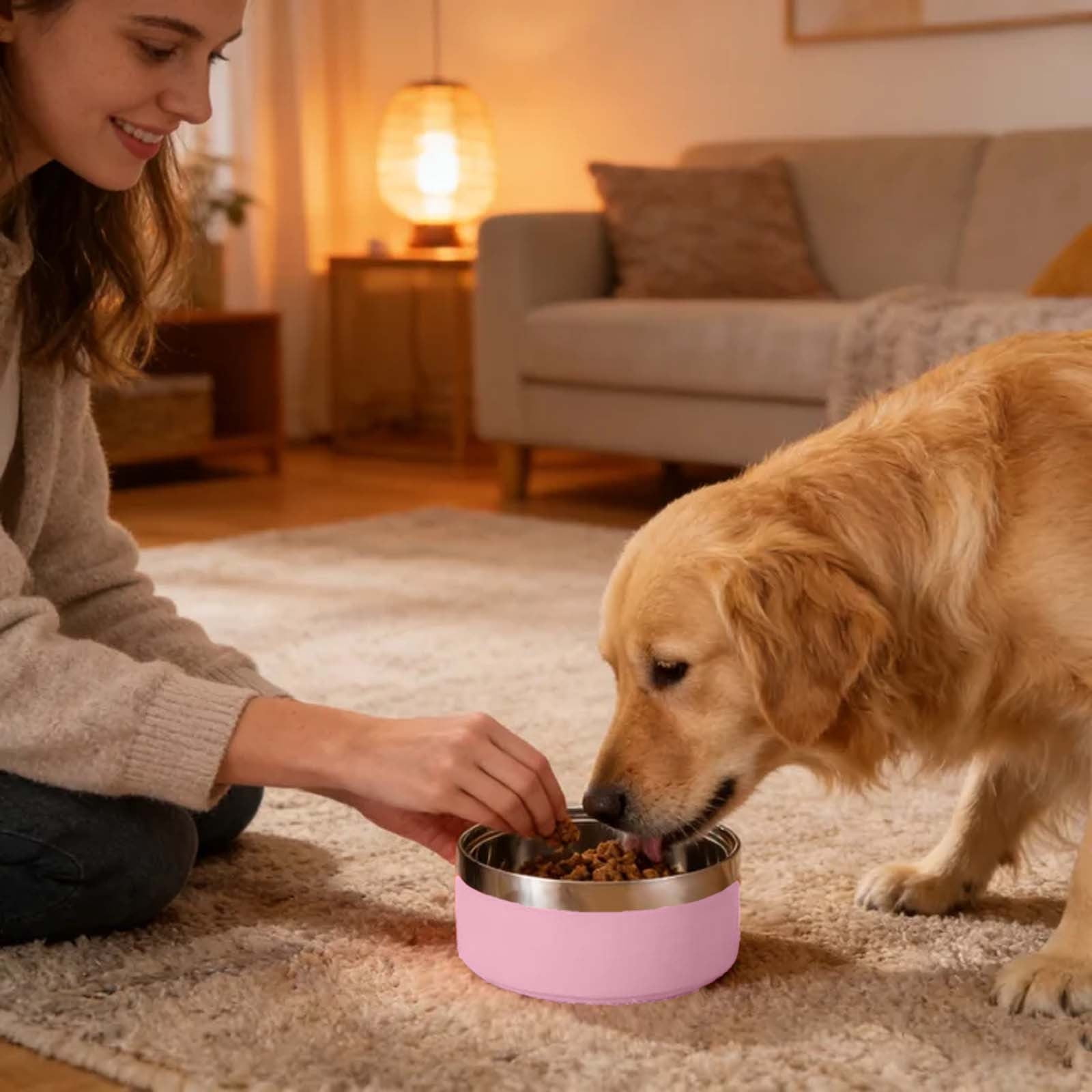 Gytml Diy Silicone Slow Feeder Dog Bowl, Interactive Puzzle Feeder For Fast Eaters, Non- Pet Food Bowl For Small Medium Dogs Cats Pink-18x8.5cm