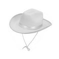 thumbnail image 4 of EHJRE Cowboy Hat Costume Accessories with Chin Strap Casual Comfortable Sun Protection White, 4 of 9