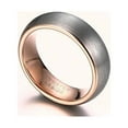 thumbnail image 2 of Tungsten Men's Wedding Band with Silver Plated Brushed Finish | Rose Gold Plated Interior | 6mm Comfort Fit Men's Engagement Ring | Lifetime Warranty, 2 of 7