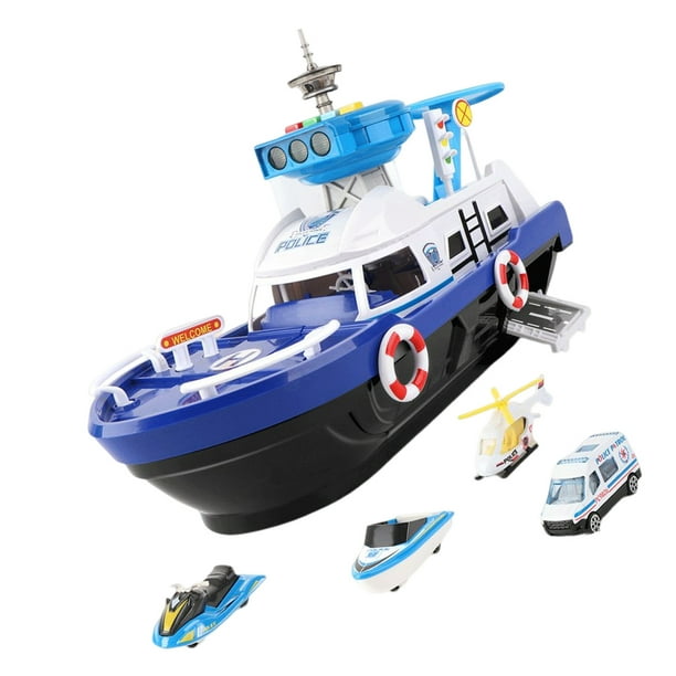 ziyahi Kids Toys Inertia Boat CrashResistant Music Toy Model Diecast