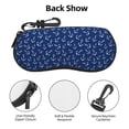 thumbnail image 3 of Cauagu Nautical Anchors Pattern Unisex Glasses Case,Zipper Protective Fabric Sunglass Case with Clip Soft Case Horizontal Protective Pouch for Sunglasses Eyewear, 3 of 6