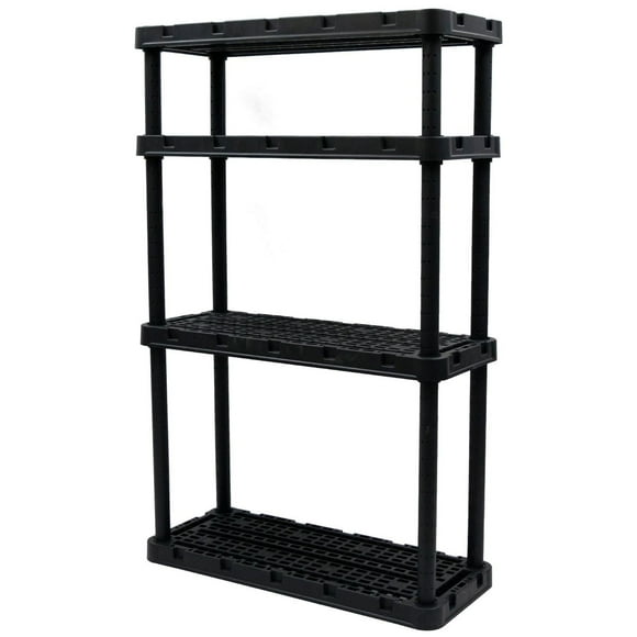 4 Shelf Medium Duty Knect Adjustable Plastic Shelf 34.25x14.25x54.75 Inches
