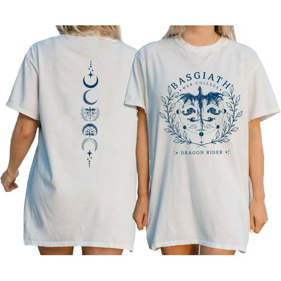 Basgiath War College Shirt - Fourth Wing Book Dragon Rider Rebecca 2 Sided T-Shirt