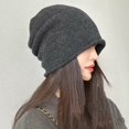 thumbnail image 2 of 100% Wool Slouch Beanie - Face-Framing Winter Warmth Hat,One Size Fits All,red, 2 of 27