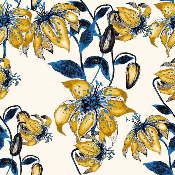 MuralsPrint Summer Blossom Lily Removable Wallpaper - 24'' inch x 10'ft