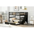 thumbnail image 3 of Generic Stairway Full-Over-Full Bunk Bed with Twin size Trundle, Storage and Guard Rail for Bedroom, Dorm - Espresso, 3 of 9