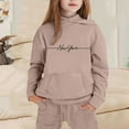 thumbnail image 2 of Girls 2-Piece Long Sleeve Hoodie and Pants Set, Letter Print Casual Outfit for Fall and Winter - Girls' Clothing Sets, 2 of 4