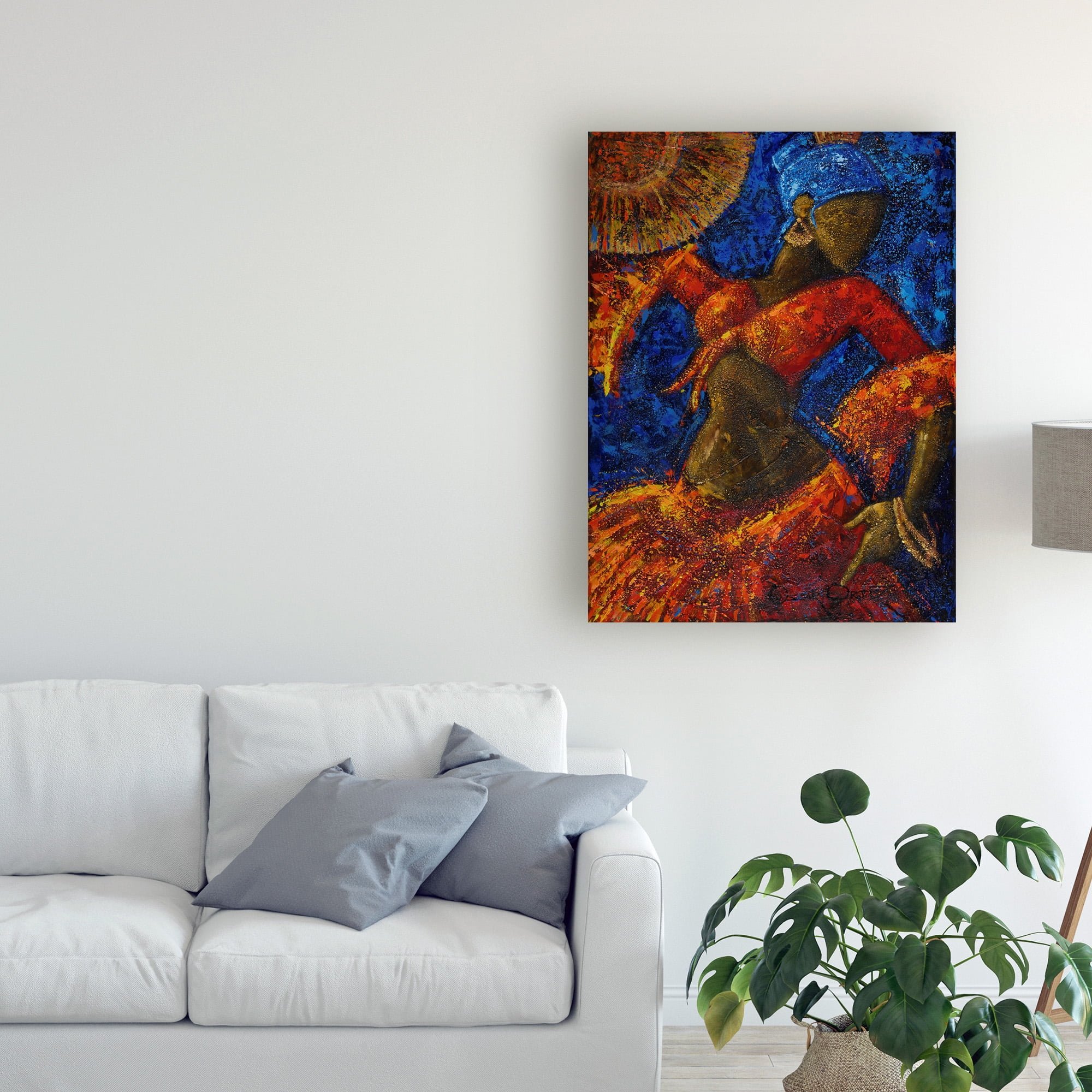 Trademark Fine Art 'Dancer In Red' Canvas Art by Oscar Ortiz