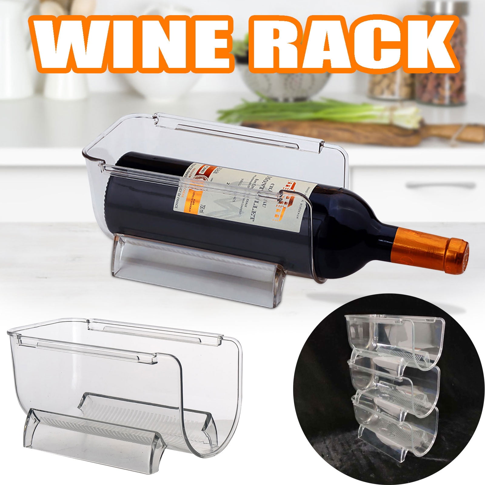 Fridge Organiser Wine Beer Stacking Bottle Rack Kitchen Space Saving