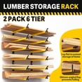 thumbnail image 4 of Lumber Storage Rack Folding Wood Storage Racks WallMounted Metal Racks for Storage with Level Heavy Duty Garage Wood Organizer for Woodworking Shop Indoor & Outdoor Use pairs Yellow, 4 of 8