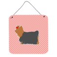 thumbnail image 1 of Yorkshire Terrier Yorkie Checkerboard Pink Wall or Door Hanging Prints, 1 of 1