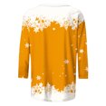 thumbnail image 5 of 2024 Christmas Shirts for Women Casual Red Wine Glass Graphic Tees Trendy 3/4 Sleeve Tops Xmas Holiday T-Shirt Ladies Cute Snowflake Crewneck Tunic Blouse,#10_Wine Glass_Yellow,Large, 5 of 5