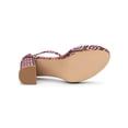 thumbnail image 3 of BLISSFUL STEP Chaussures pour Femmes Sandales à Talons Épais à Plateforme Colorée avec Bride à la Cheville à Bout Ouvert Transparent Rose Vif 9, 3 of 8