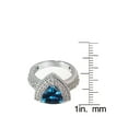 thumbnail image 2 of Sterling Silver with Natural London Blue Topaz and White Topaz Trillion Cut Halo Ring, 2 of 2