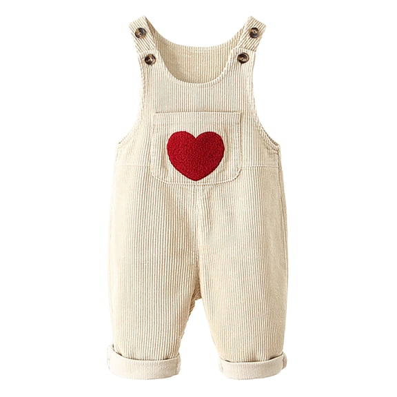 Staki Girls' Jumpsuits & Rompers Baby Denim Overall,Toddler Little Soft Cute Jean Jumper 6-24M 3-5Y(Beige,12-18 Months)