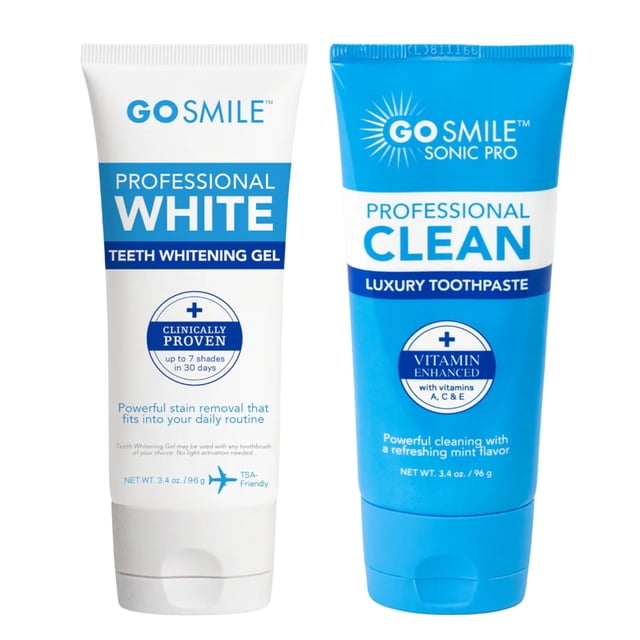 Set de viaje GO SMILE de gel blanqueador de dientes y pasta de dientes de lujo