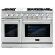 Cosmo 2 Piece Kitchen Appliance Package with 48 Freestanding Gas Range Kitchen Stove & 48 Under Cabinet Range Hood Kitchen Hood Kitchen Appliance Bundles