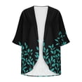 thumbnail image 5 of yoeyez Lightweight Cardigans for Women Floral Print 3/4 Sleeve Kimono Cardigan Loose Cover Up Casual Summer Beachwear 2026 Black,M, 5 of 6