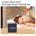 thumbnail image 4 of Square Wood Grain Electronic Clock led Silent Desktop Clock USB/Battery Powered Temperature Display, 4 of 7