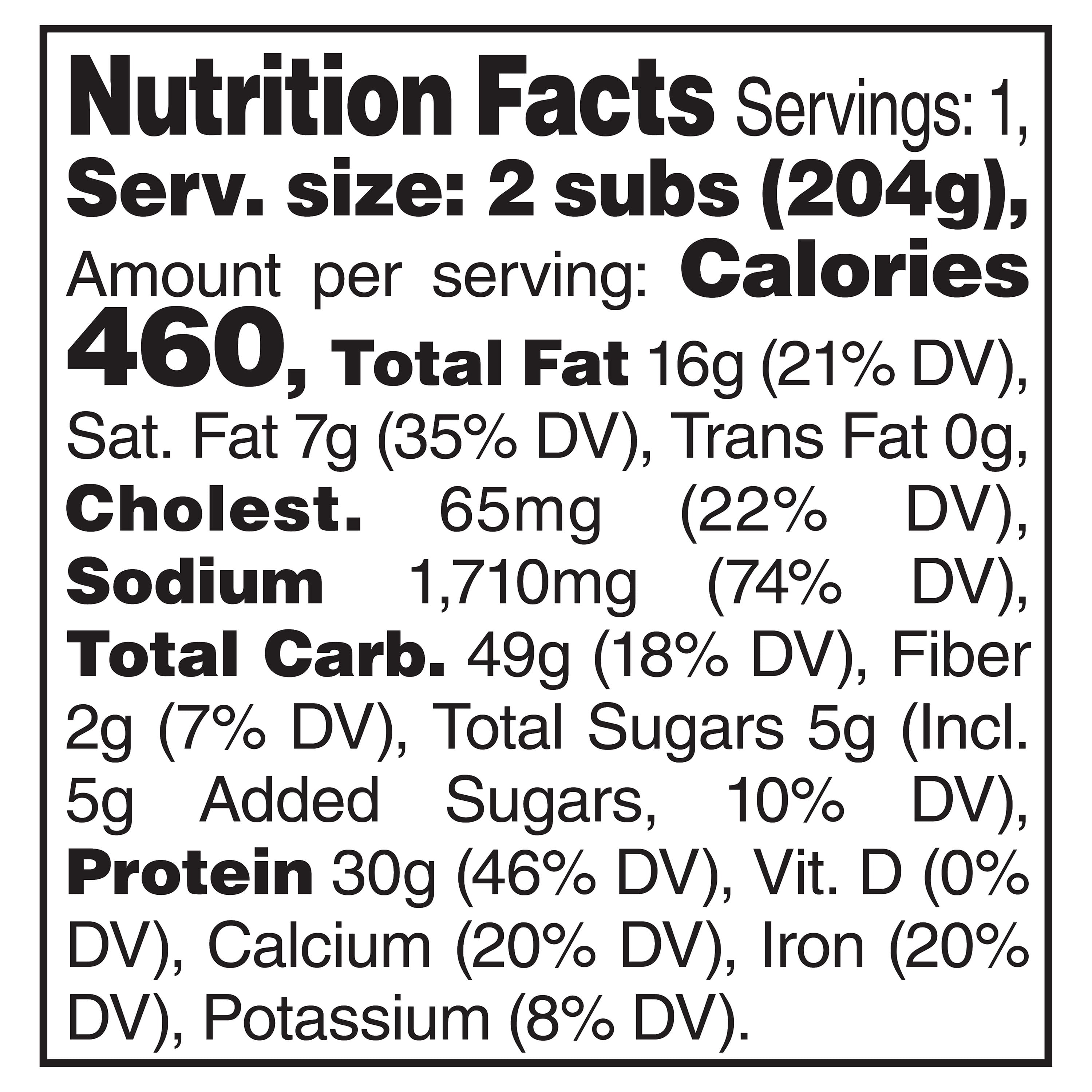 Marketside Smoked Ham & Cheddar Mini Twin Pack Sub Sandwich, 7.2 oz, 1 Count