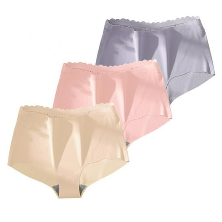 

3-Pack Womens Seamless Panties Ruffled Trim Underwear Sexy Panties Bikini Panty for Ladies