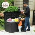thumbnail image 4 of EHHLY 121 Gallon Outdoor Storage Box, Lockable Containers Waterproof Patio Cushions Deck Boxes Black, 4 of 10