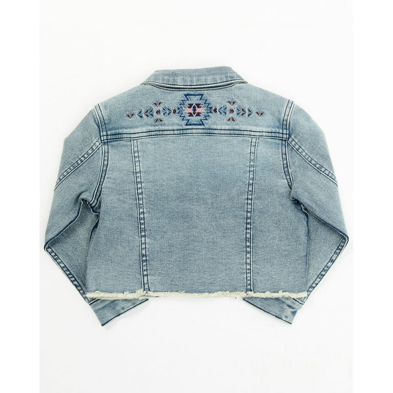 Embroidered Medium Wash Denim Jacket