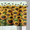 thumbnail image 3 of Ambesonne Summer Tones Valance & Curtain 3 Pcs Set, Cottagecore Sunflowers, 55"x24", Mustard Reseda Green, 3 of 7