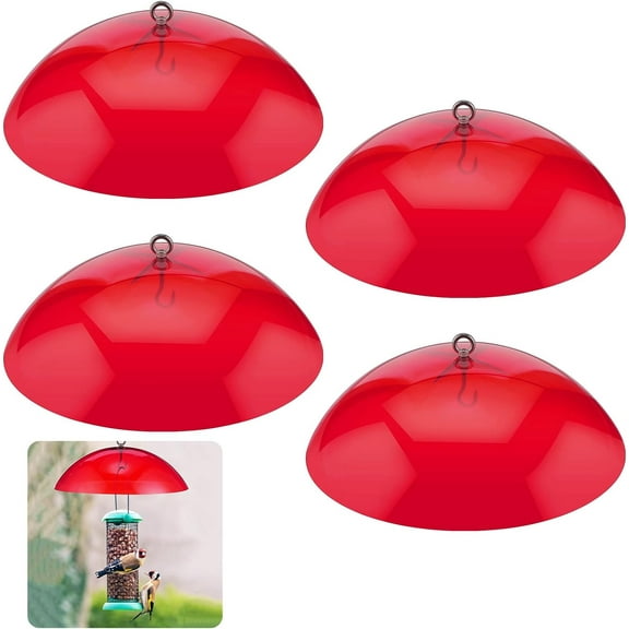 4 Pcs 10.2 Inch Plastic Bird Feeders Dome Cover for Hanging Bird Feeders Weather Guard Protective Dome Squirrel Baffle for Bird Feeder Pole Bird Feeder Covers