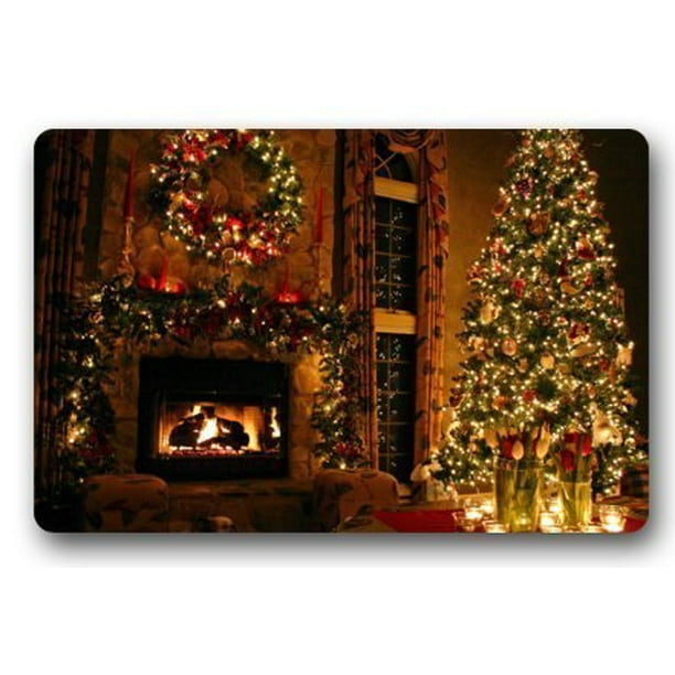 WinHome Cartoon Cute Design Christmas Fireplace Doormat Floor Mats Rugs Outdoors/Indoor Doormat Size inches WinHome Cartoon Cute Design Christmas Fireplace Doormat Floor Mats Rugs Outdoors/Indoor Doormat Size inches