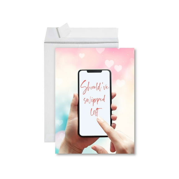 Koyal Wholesale Funny 1st Year Wedding Anniversary Jumbo Card With Envelope, Should've Swiped Left, Set of 1