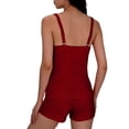 thumbnail image 6 of qucoqpe Summer Tankini Swimsuits for Women Fashion Solid Color Adjustable Strap Two-Piece Modest Bathing Suits Beach Vacation Swimwear with Boyshorts, 6 of 9