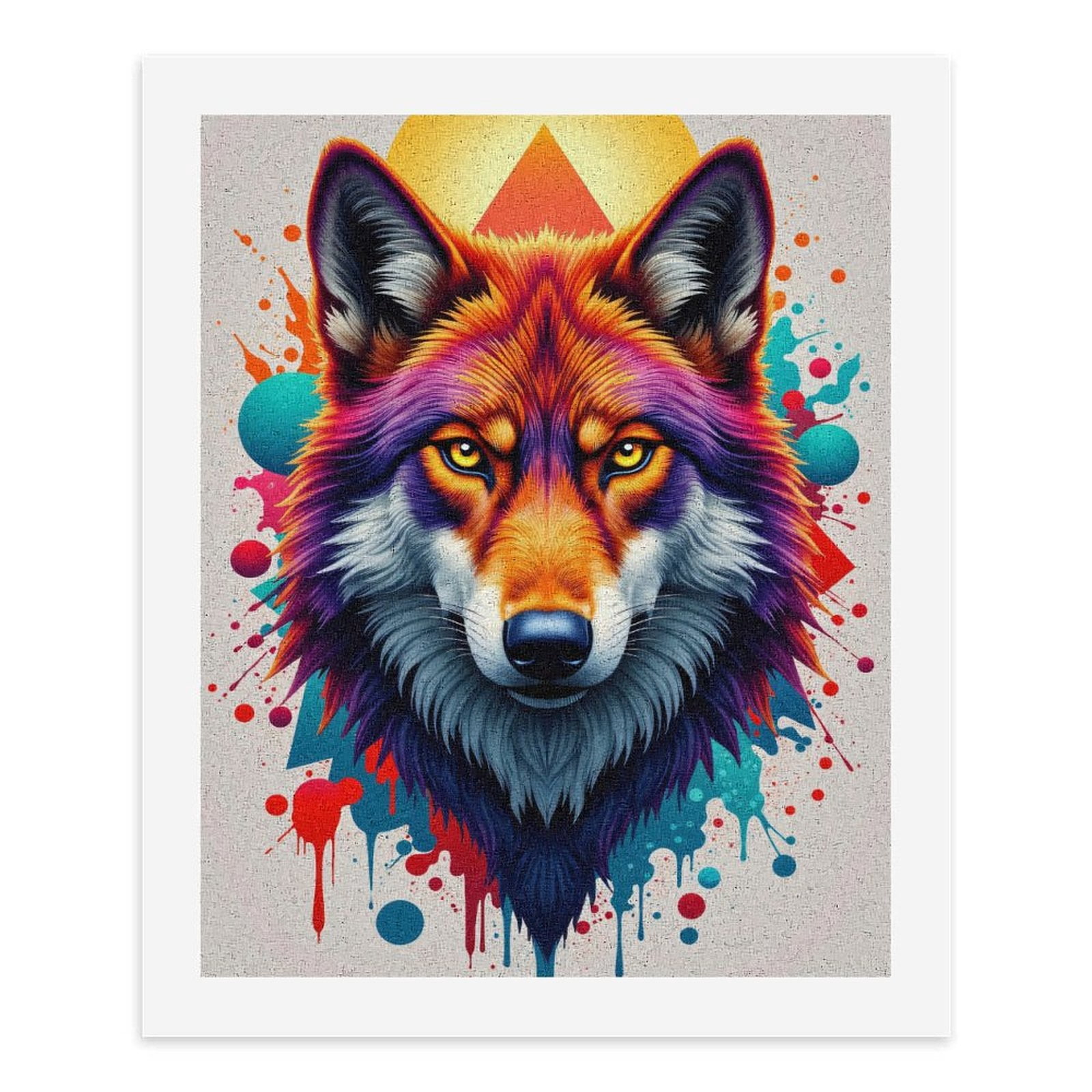 Paint By Numbers Kit for Adults Beginner - DIY Vibrant Wolf Art Splash Canvas Painting Kits for Adults, Frameless Paint By Number for Adults for Home Wall Decor 16x20 Inch