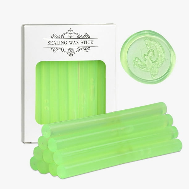 10 piezas de sello, sellado derretido antiguo, manualidades DIY para sellos, invitaciones, tarjetas de felicitación, cartas, envoltura de regalos Verde Macarena Barras para sellar derretidos