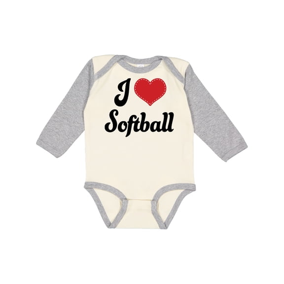 Inktastic Softball Sports Gift for Girls Girls Long Sleeve Baby Bodysuit