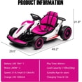 thumbnail image 2 of 24V Go Kart for Kids 6-12 Year Old,Child Electric Drift Go-Kart with Music Mode,Electric Drifting Go Cart with Powerful Motor for 6+ Years Kid,2 Speed Available,Max Load 110lbs, 2 of 6