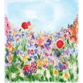 thumbnail image 3 of Watercolor Flower Duvet Cover Set, Floral Summer Garden Grass and Blooms Love Illustration Print, Decorative 3 Piece Bedding Set with 2 Pillow Shams, Queen Size, Red Green Purple, by Ambesonne, 3 of 3