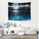 thumbnail image 4 of Cielo Nocturno Tapiz Luna Llena en el Mar Tapiz Colgante de Pared Fantasía Nube Blanca Tapiz Acuarela Tapiz Arte de Pared para Dormitorio Sala de Estar Dormitorio Decoración de Pared,100*150CM, 4 of 5