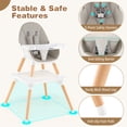 thumbnail image 4 of Adjustable Baby High Chair, Convertible Baby Dining Chair w/Cushioned Seat, 5-Point Seat Belt, 4-Stage Adjustable Detachable Tray, Suitable for 6-36 Months Baby, Gray, 4 of 9