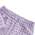 thumbnail image 4 of Pounoo Womens Matching Sets Gingham Print Ruffle Sleeve Peplum Top Wide Leg Pants Cute Daily Style (For Small Wearers) Gift, 4 of 6