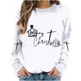 thumbnail image 6 of Wancir Christmas Sweatshirts For Women Merry Christmas Letter Graphic Printted Tops Crewneck Long Sleeve Xmas Pullover, 6 of 6
