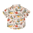 thumbnail image 3 of WOYY Little Boys Button-Up Shirt Cartoon Print Short Sleeve Beach Summer Shirt for Kids, 3 of 3