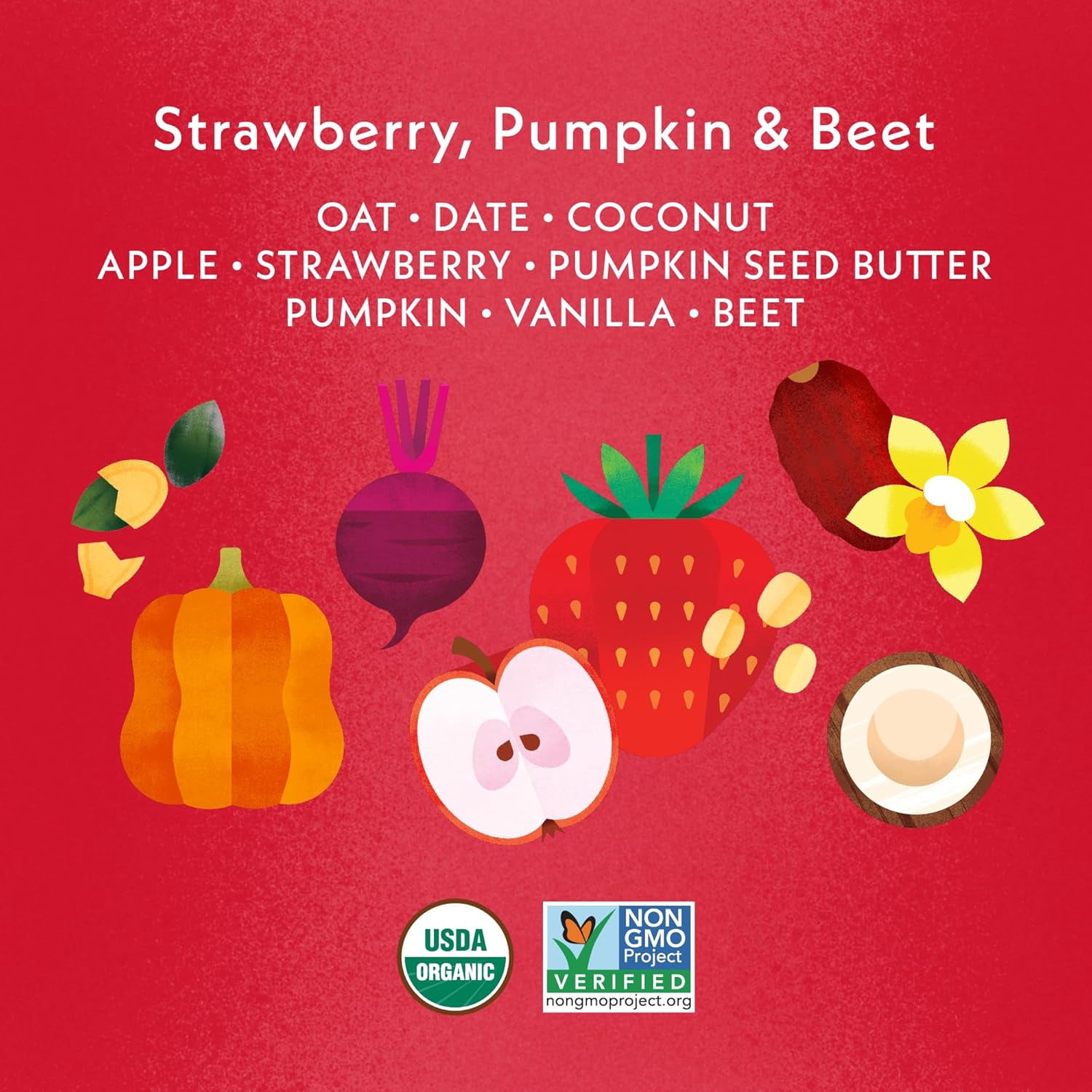 (8 pack) Once Upon a Farm Organic Tractor Wheels Toddler Bar, Strawberry, Pumpkin & Beet, 5ct