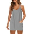 thumbnail image 3 of Ahabrexf Athletic Dress for Women Hot Shot Mini Dress Onesie Oversized Romper Pockets Built-in Shorts Summer Dresses, 3 of 8