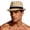 Beige, variant on Men's Straw Fedora Hat Plaid Band Breathable Sun Hat for Summer Free Size