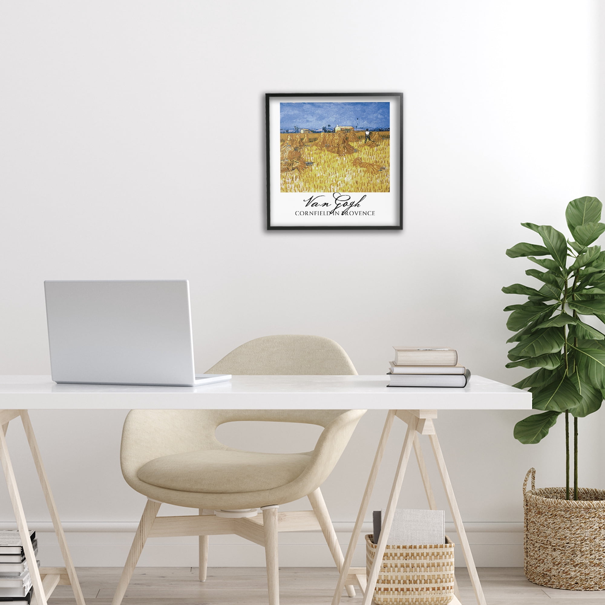 Stupell Industries Van Gogh Cornfield Provence Black Framed Giclee Art, design by Vintage Hustle