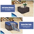 thumbnail image 6 of Gymax 4PCS Rattan Patio Conversation Furniture Set Yard Outdoor w/ Navy Cushion, 6 of 10