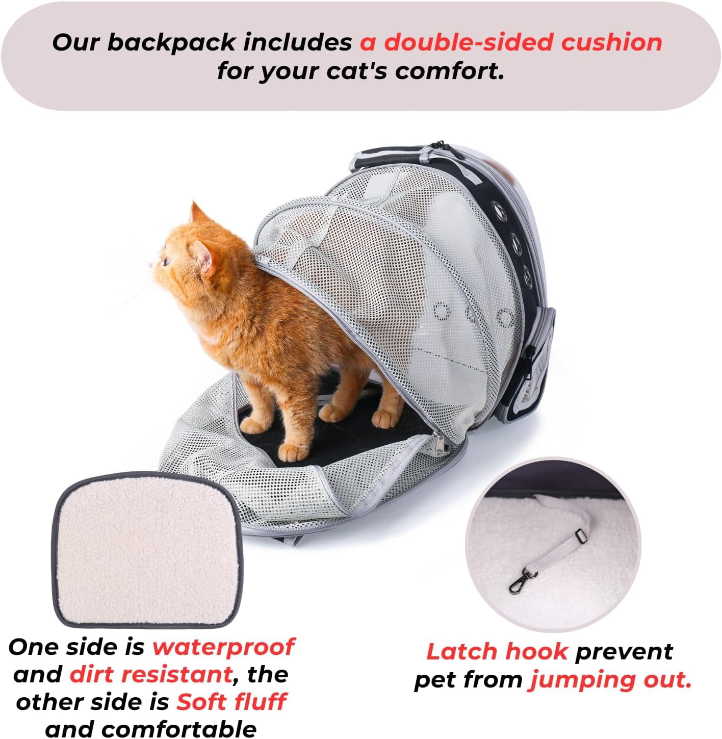 Expandable Bubble Pet Carrier for Cats and Small Dogs, Airline Approved Travel Backpack for Hiking, Walking & Outdoor Adventures – Cat Carrier Backpack